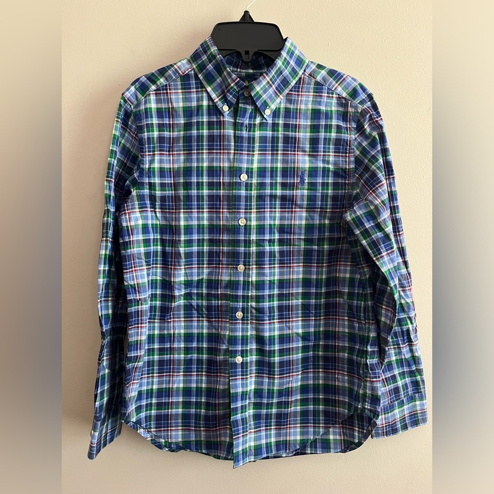 Boys Ralph Lauren Plaid Cotton Dress Shirt